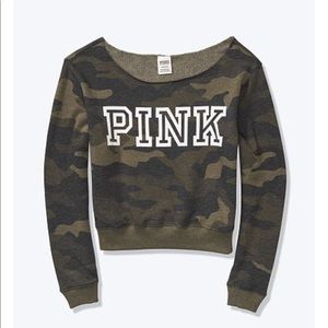 NWOT VS PINK camo lounge sweatshirt large